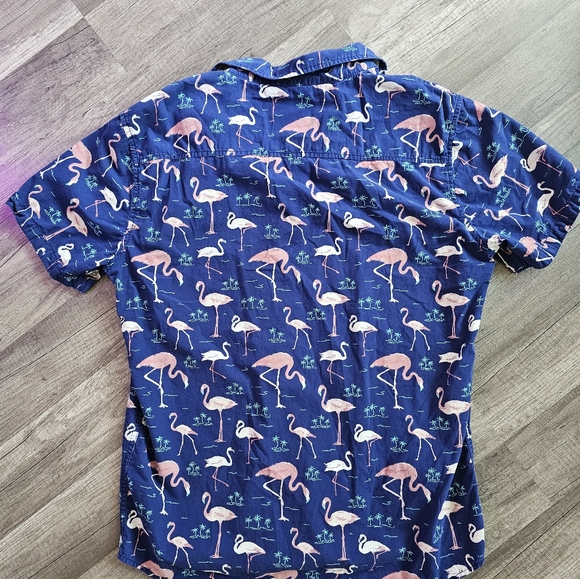 Modern Culture Blue Large Short Sleeve Button Down - Picture 2 of 3